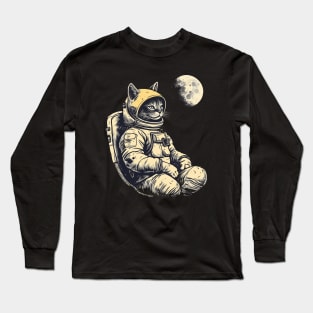 Moonlit Space Cat Long Sleeve T-Shirt